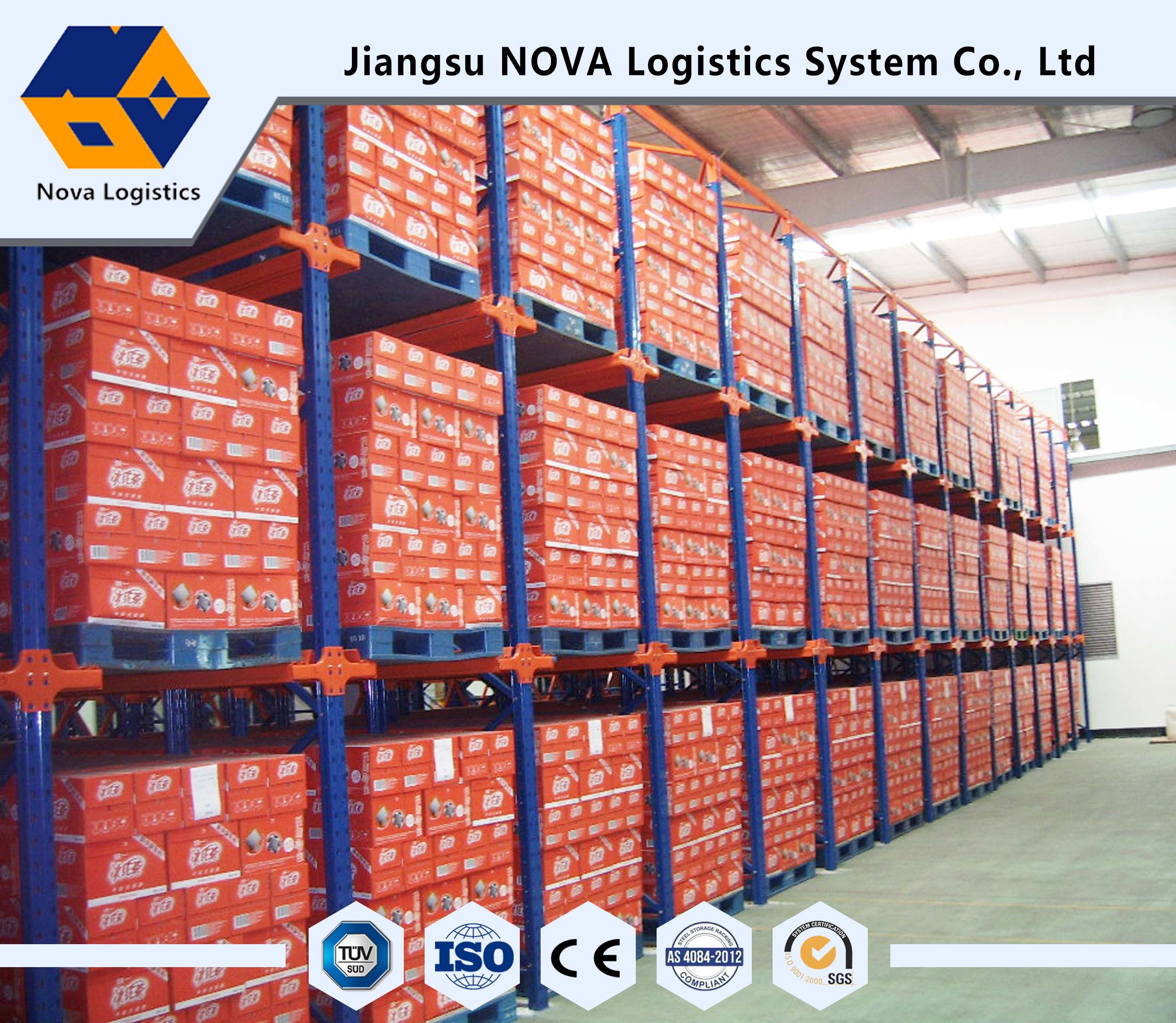 Movimentação do armazenamento do armazém no racking da pálete garantido pelo CE do ISO/NOVA de Jiangsu
