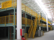 Rack de mezzanine de vários níveis amarelo para uma utilização eficiente do espaço