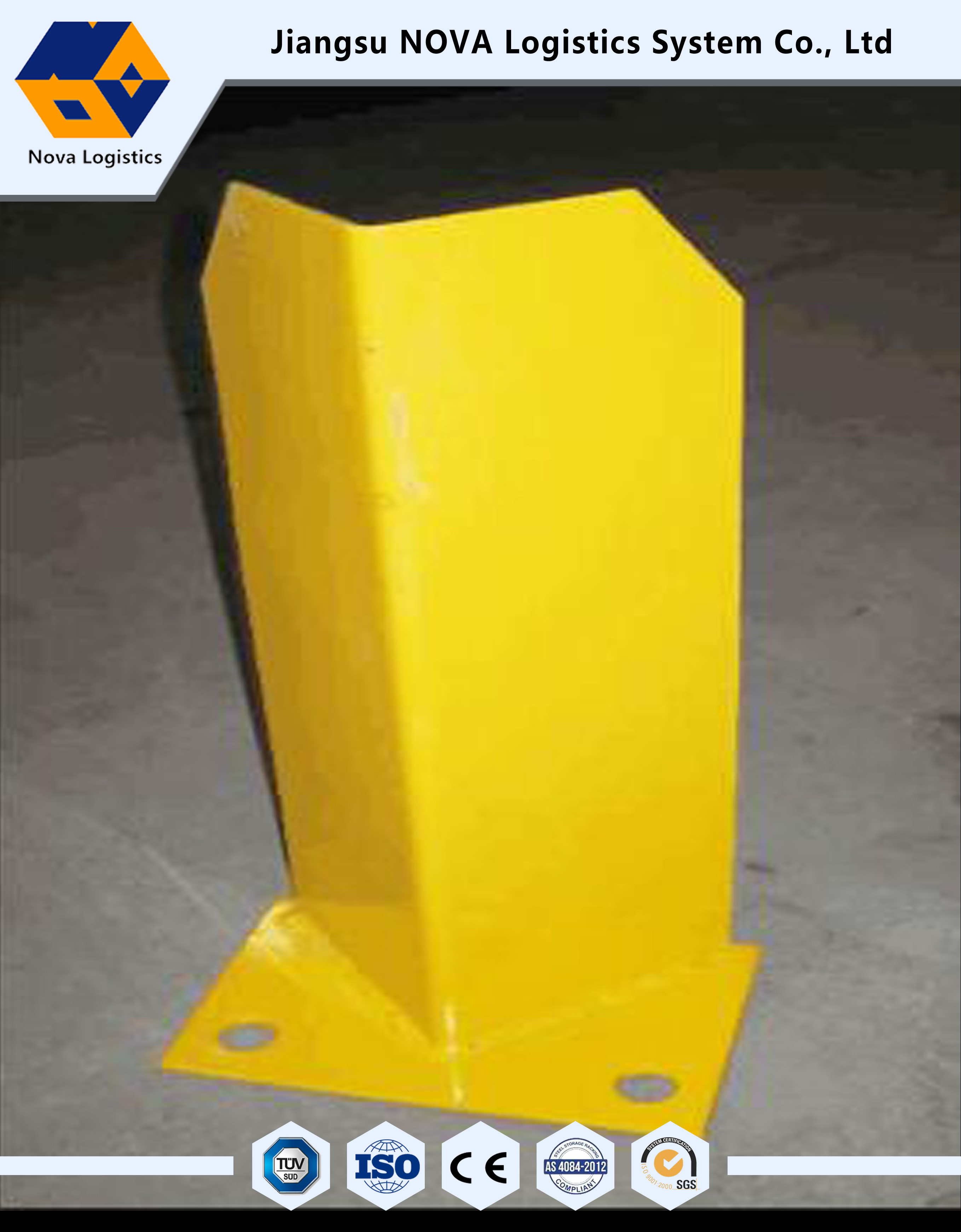 As peças sobresselentes amarelas da cremalheira personalizaram os protetores de aço do cargo do metal para cremalheiras do armazenamento do modilhão